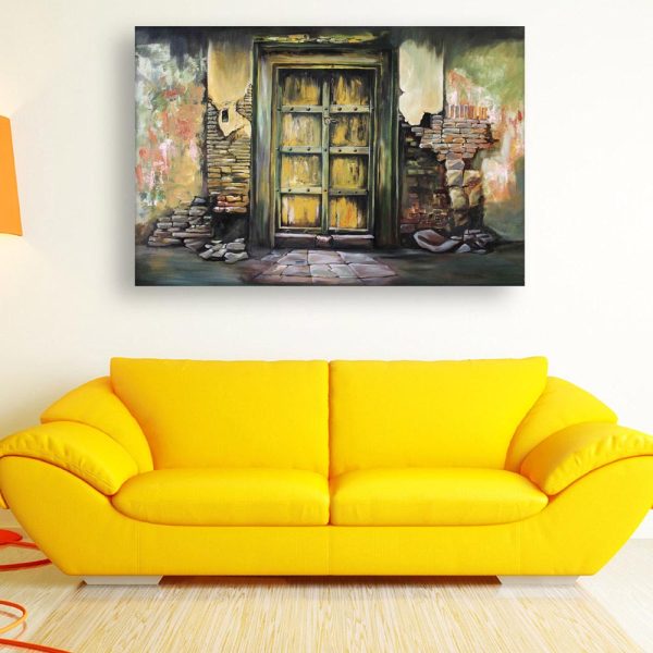 Canvas Painting - Beautiful Ancient Gate Art Wall Painting for Living Room