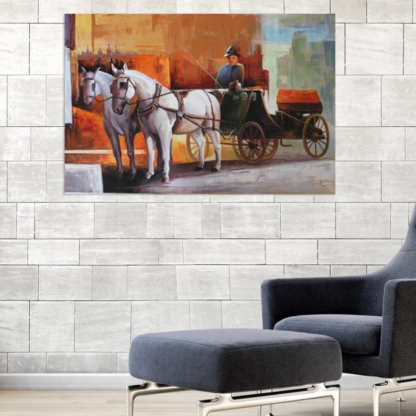 Canvas Painting - Beautiful Horsecart Art Wall Painting for Living Room