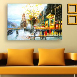 Canvas Painting - Beautiful City Landscape Art Wall Painting for Living Room