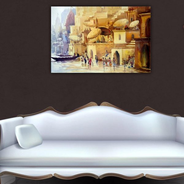 Canvas Painting - Beautiful Riverside View Art Wall Painting for Living Room