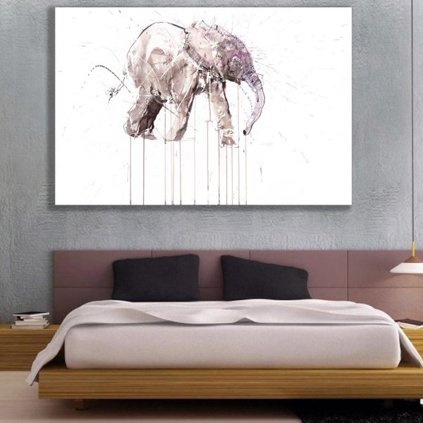 Canvas Painting - Beautiful Elephant Art Wall Painting for Living Room