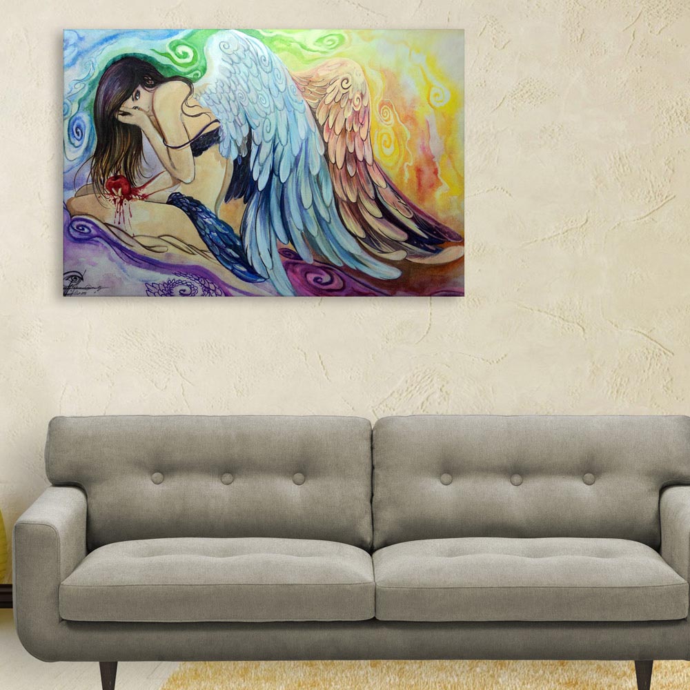 Canvas Painting - Beautiful Angel Art Wall Painting For Living ...