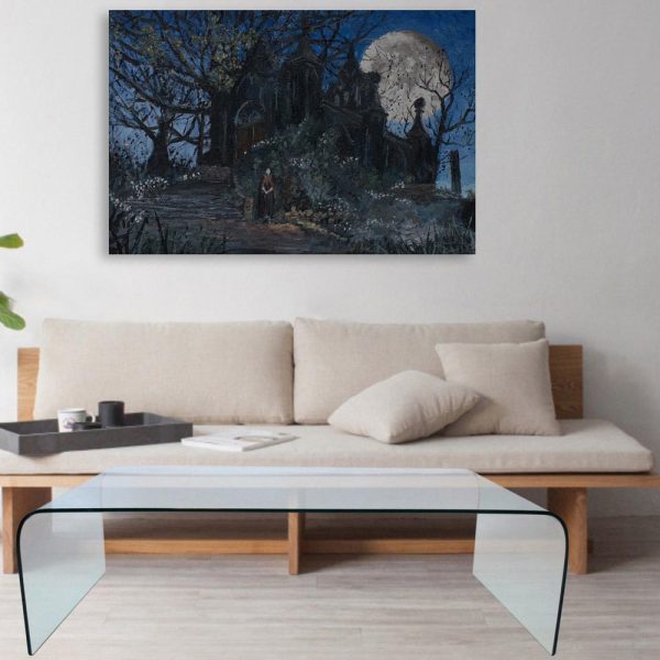 Canvas Painting - Beautiful Haunted House Art Wall Painting for Living Room