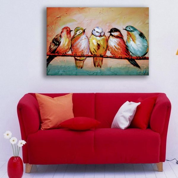 Canvas Painting - Beautiful Birds Art Wall Painting for Living Room