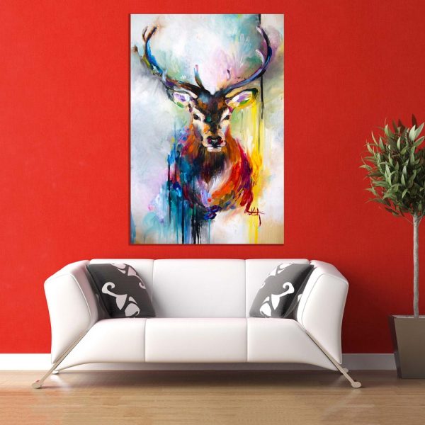 Canvas Painting - Beautiful Swamp Deer Wall Painting for Living Room