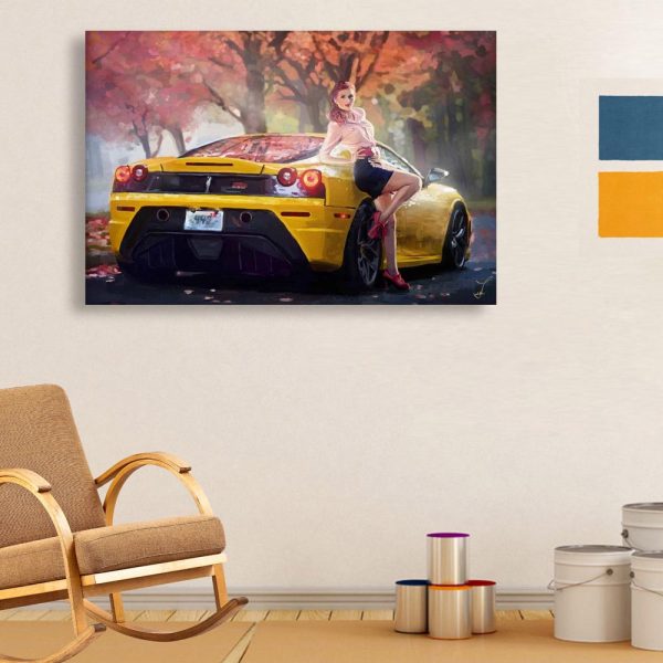 Canvas Painting - Beautiful Car  Art Wall Painting for Living Room