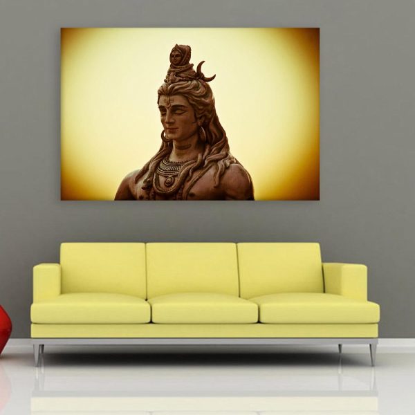 Canvas Painting - Beautiful Lord Shiva Religious Art Wall Painting for Living Room