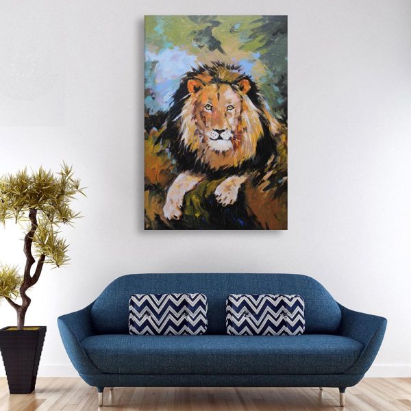 Canvas Painting - Beautiful Lion Wildlife Art Wall Painting for Living Room