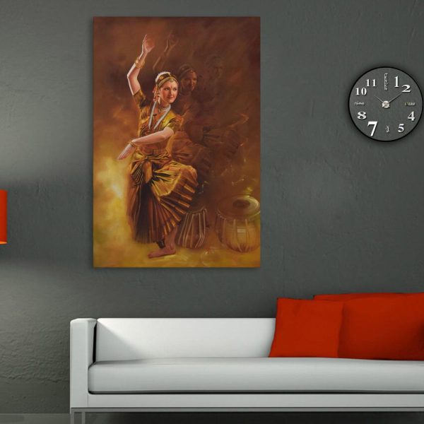 Canvas Painting - Beautiful Bharatnatyam - Indian Classic Dancer Art Wall Painting for Living Room