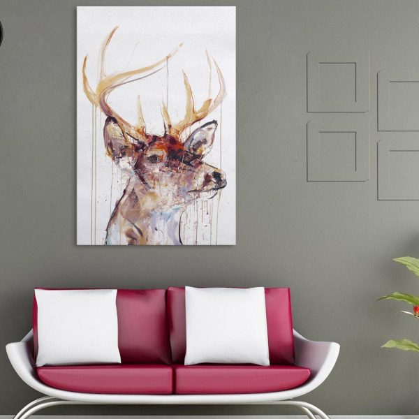 Canvas Painting - Beautiful Deer Wildlife Art Wall Painting for Living Room