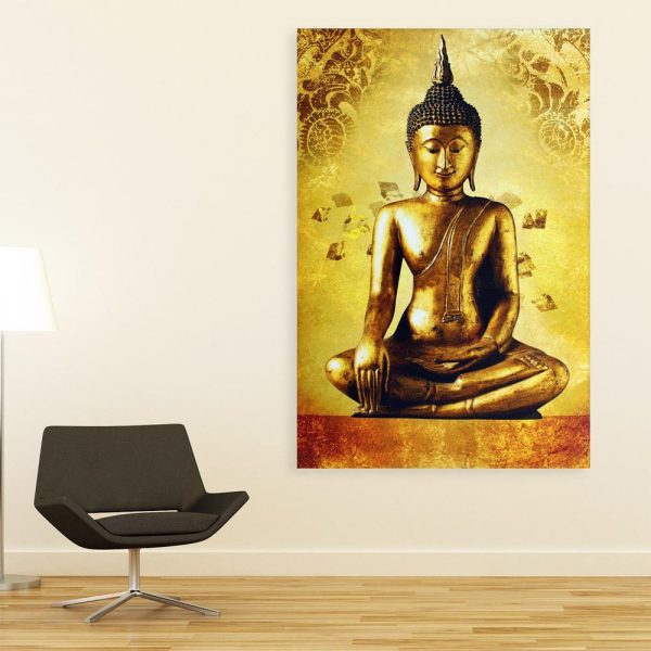 Canvas Painting - Beautiful Buddha Religious Art Wall Painting for Living Room