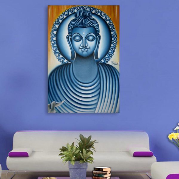 Canvas Painting - Beautiful Lord Buddha Art Wall Painting for Living Room