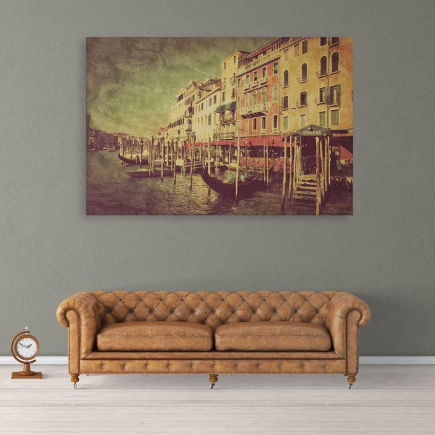 Canvas Painting - Beautiful Vintage Venice Italy Art Wall Painting for Living Room