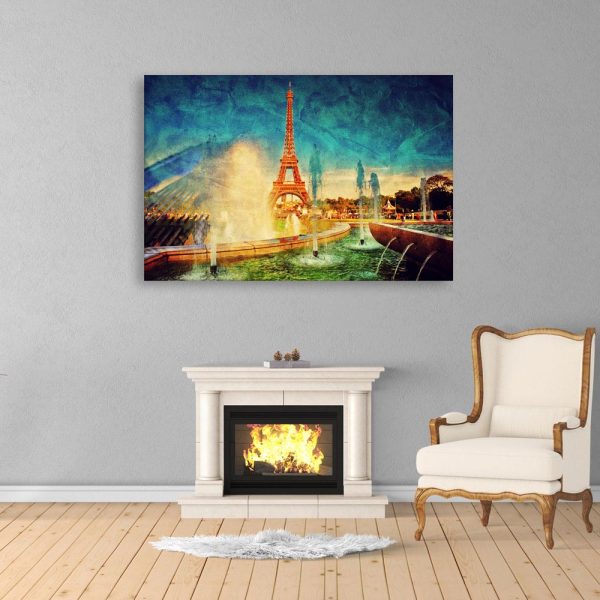 Canvas Painting - Beautiful Eiffel Tower Art Wall Painting for Living Room