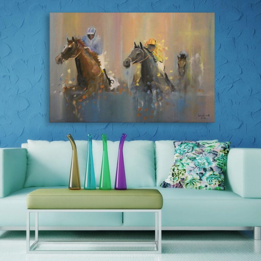 Canvas Painting - Horses Running Wall Painting for Living Room