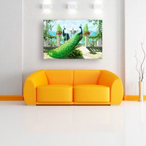 Canvas Painting - Beautiful Peacock Art Wall Painting for Living Room
