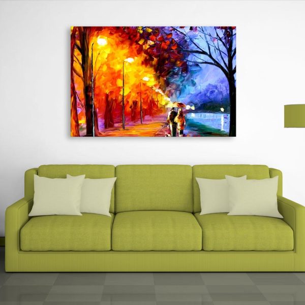 Canvas Painting - By The Lake Art Wall Painting for Living Room