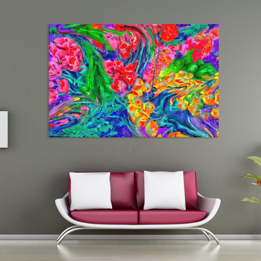 Canvas Painting - Abstract Modern Floral Art Wall Painting for Living Room