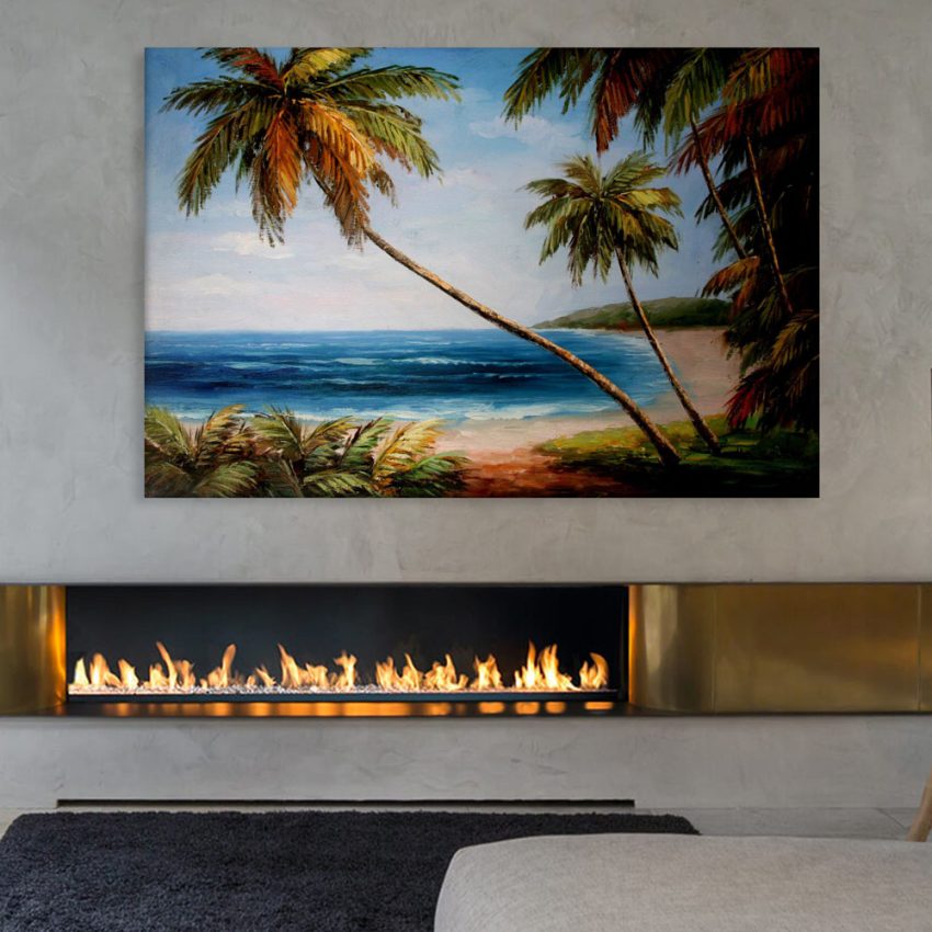 Canvas Painting - Beautiful Nature Beach Illustration Art Wall Painting for Living Room