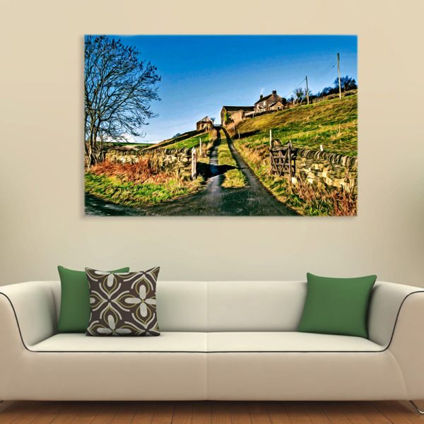 Canvas Painting - Beautiful Farm Scene Art Wall Painting for Living Room