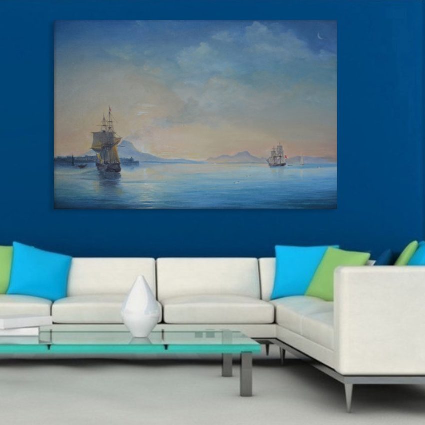 Canvas Painting - Beautiful Ships in Ocean Art Wall Painting for Living Room