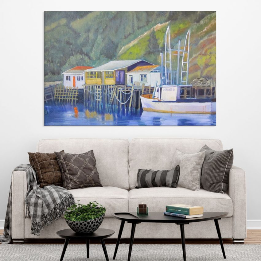 Canvas Painting - Beautiful Lake Houses Art Wall Painting for Living Room