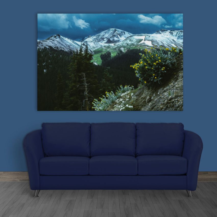 Canvas Painting - Beautiful Mountains Nature Art Wall Painting for Living Room