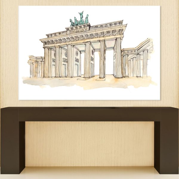 Canvas Painting - Brandenburg Gate Berlin Illustration Art Wall Painting for Living Room
