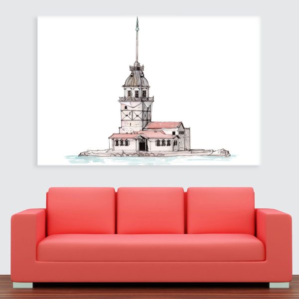 Canvas Painting - Maiden Tower Illustration Art Wall Painting for Living Room