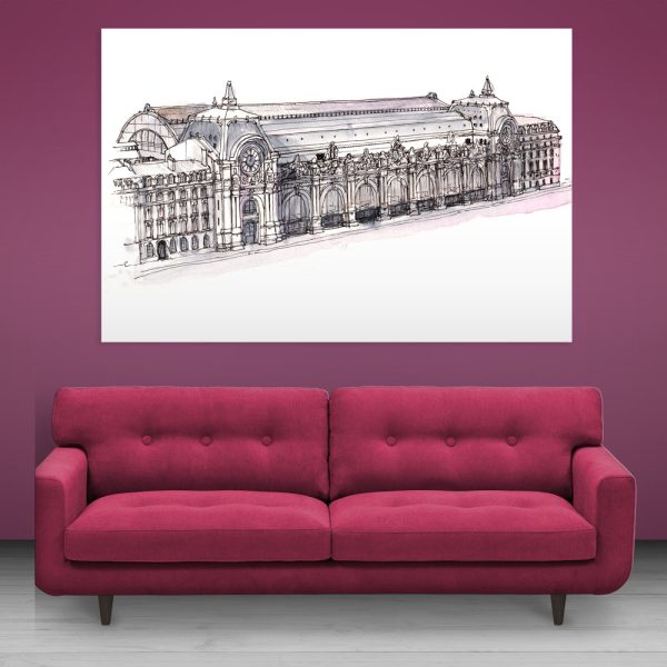 Canvas Painting - Musee d'Orsay Museum Paris Illustration Art Wall Painting for Living Room