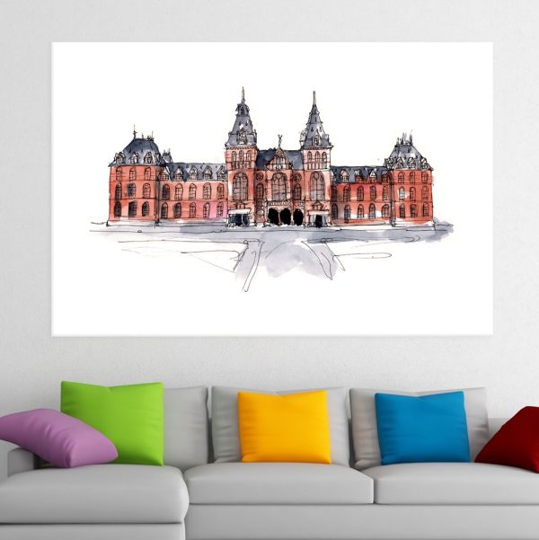 Canvas Painting - Rijks Museum Amsterdam Illustration Art Wall Painting for Living Room