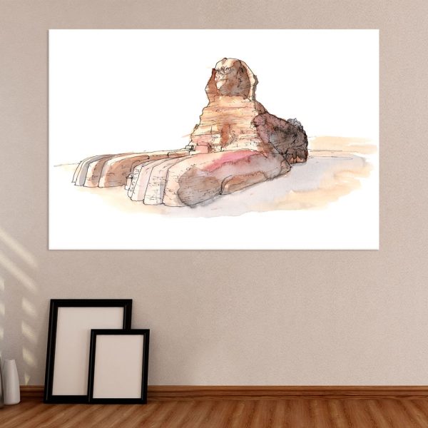 Canvas Painting - Great Sphinx of Giza Illustration Art Wall Painting for Living Room
