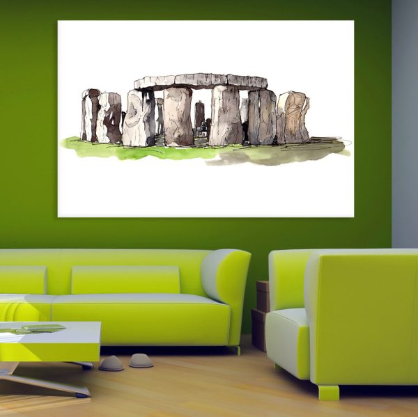 Canvas Painting - Stonehenge Illustration Art Wall Painting for Living Room