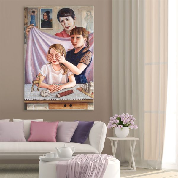Canvas Painting - Beautiful Siblings Art Wall Painting for Living Room