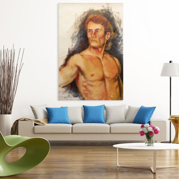 Canvas Painting - Body Builder Self Portrait Art Wall Painting for Living Room