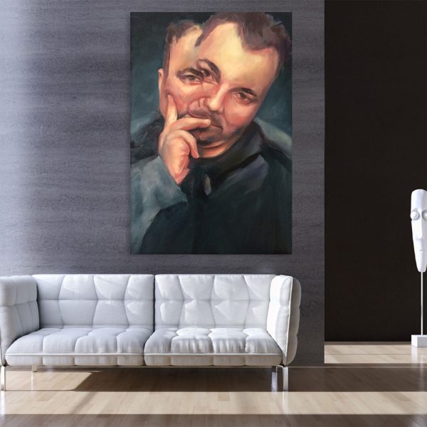 Canvas Painting - Two Faced Person Illustration Art Wall Painting for Living Room