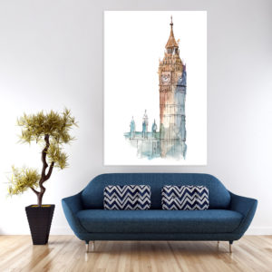 Canvas Painting - Beautiful Big Ben London Illustration Art Wall Painting for Living Room