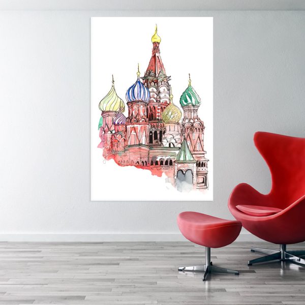 Canvas Painting - Kremlin Palace Illustration Art Wall Painting for Living Room