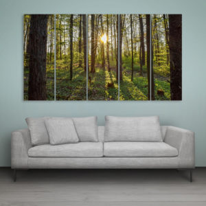 Multiple Frames Beautiful Forest Wall Painting for Living Room