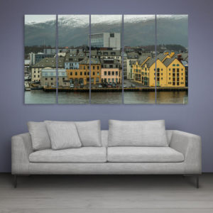 Multiple Frames Beautiful City Wall Painting for Living Room