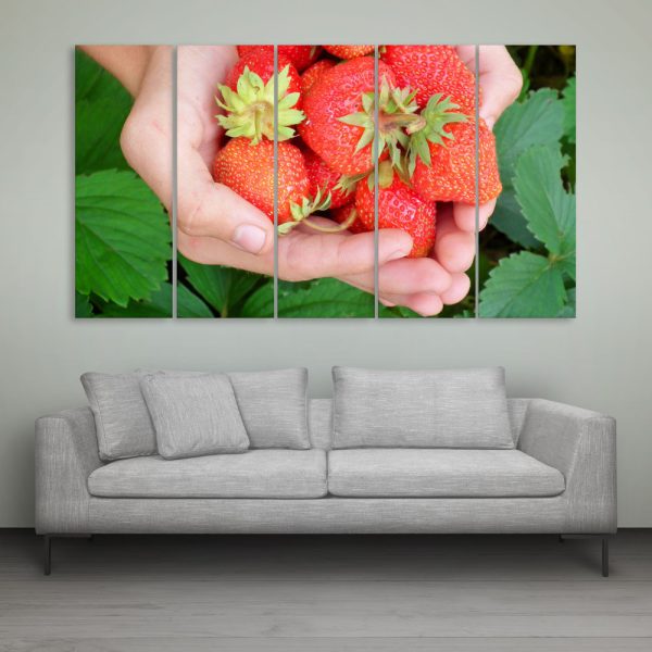 Multiple Frames Beautiful Strawberries Wall Painting for Living Room