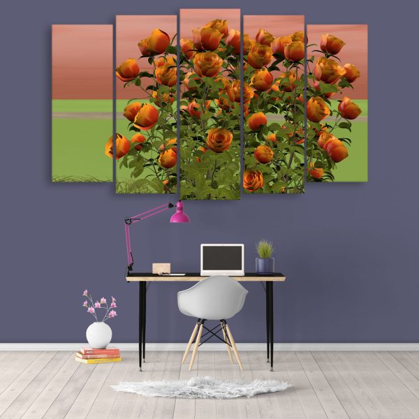 Multiple Frames Beautiful Flowers Wall Painting for Living Room