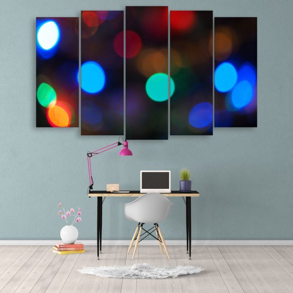 Multiple Frames Beautiful Bokeh Light Wall Painting for Living Room