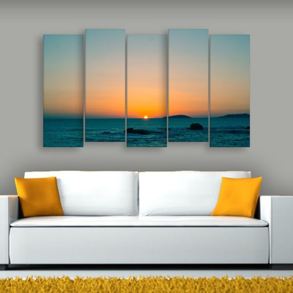 Multiple Frames Beautiful Sunset Painting (150cm x 76cm)