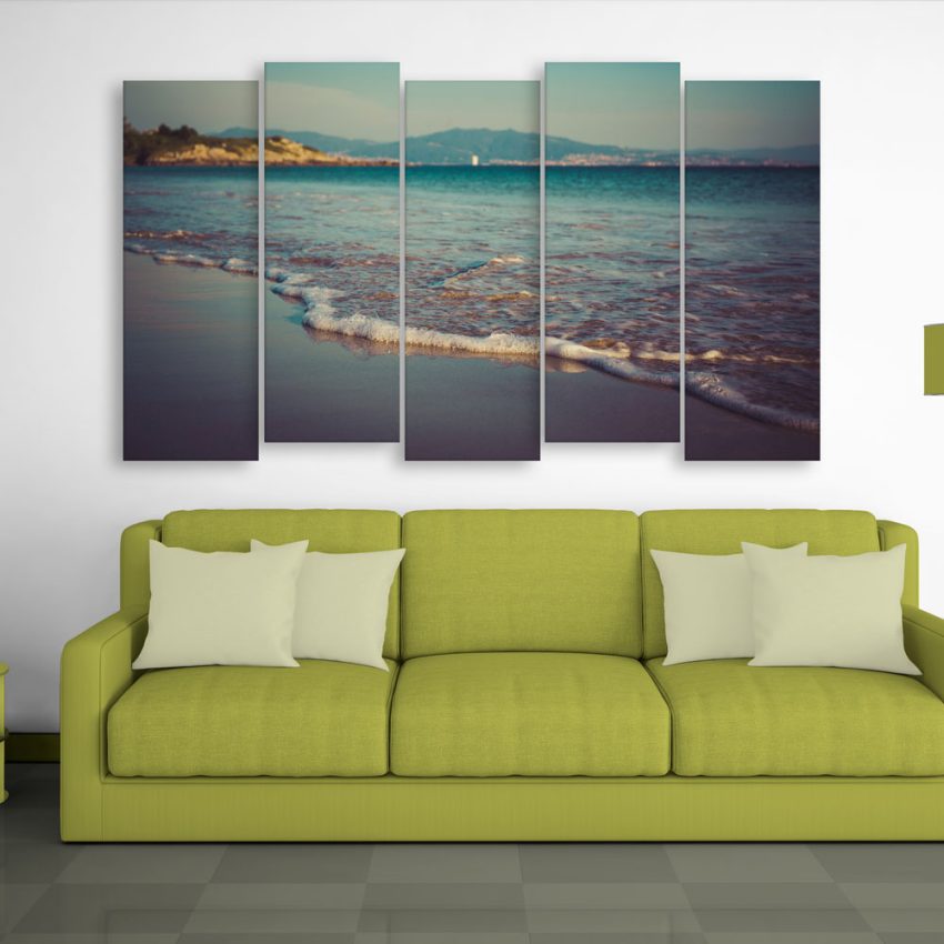 Multiple Frames Beautiful Beach Wall Painting for Living Room