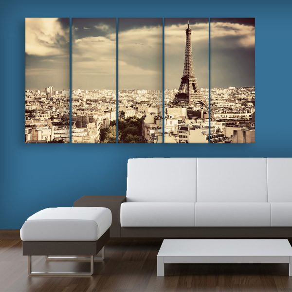 Multiple Frames Beautiful Eiffel Tower Wall Painting for Living Room
