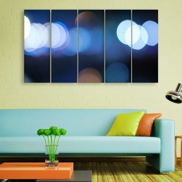 Multiple Frames Beautiful Blurred Lights Wall Painting for Living Room