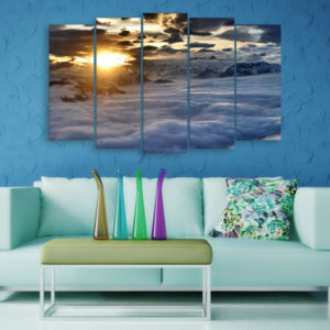 Multiple Frames Beautiful Clouds Wall Painting for Living Room