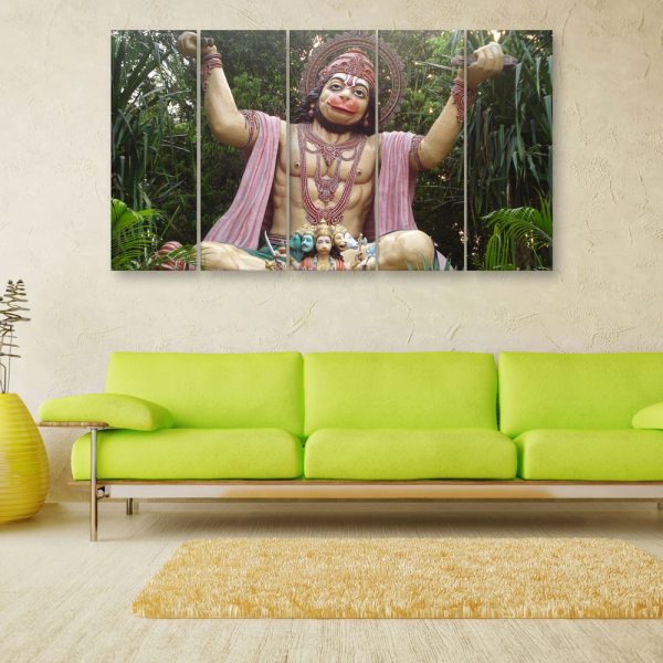 Multiple Frames Beautiful Lord Hanuman Wall Painting for Living Room