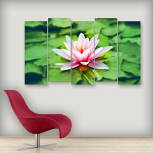 Multiple Frames Beautiful Lotus Flower Wall Painting for Living Room